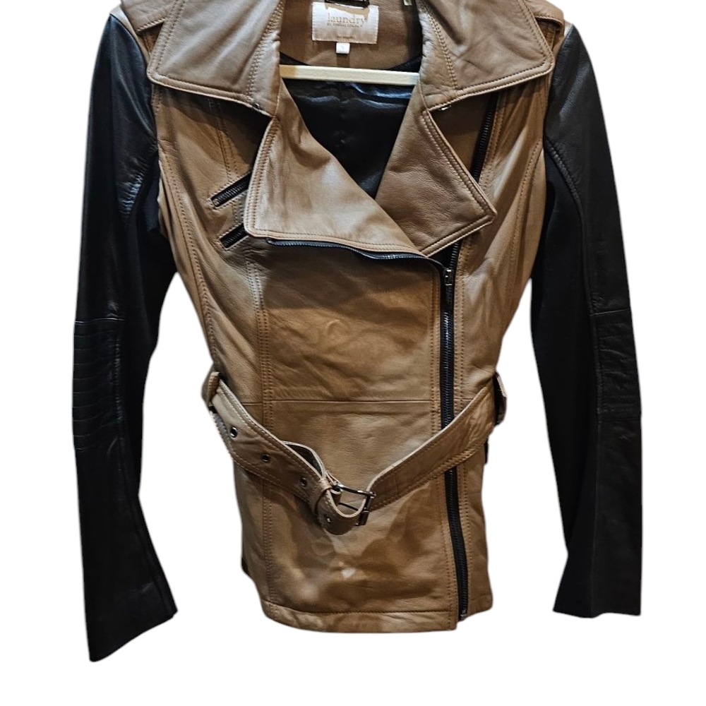 Two-Tone Leather Jacket